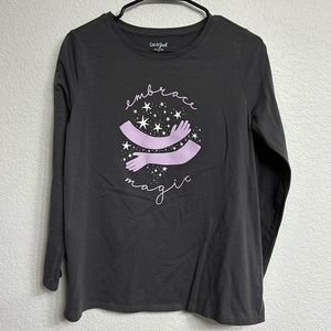 Cat & Jack Girls Embrace Magic Gray Long Sleeve Shirt XL (14/16) PLUS